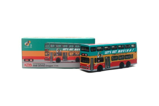 Tiny City 1:110 KMB Dennis Dragon 11m "Let's Get Moving!" Route 680 Diecast Model Bus | Official Hong Kong Double-Decker Bus Collectible