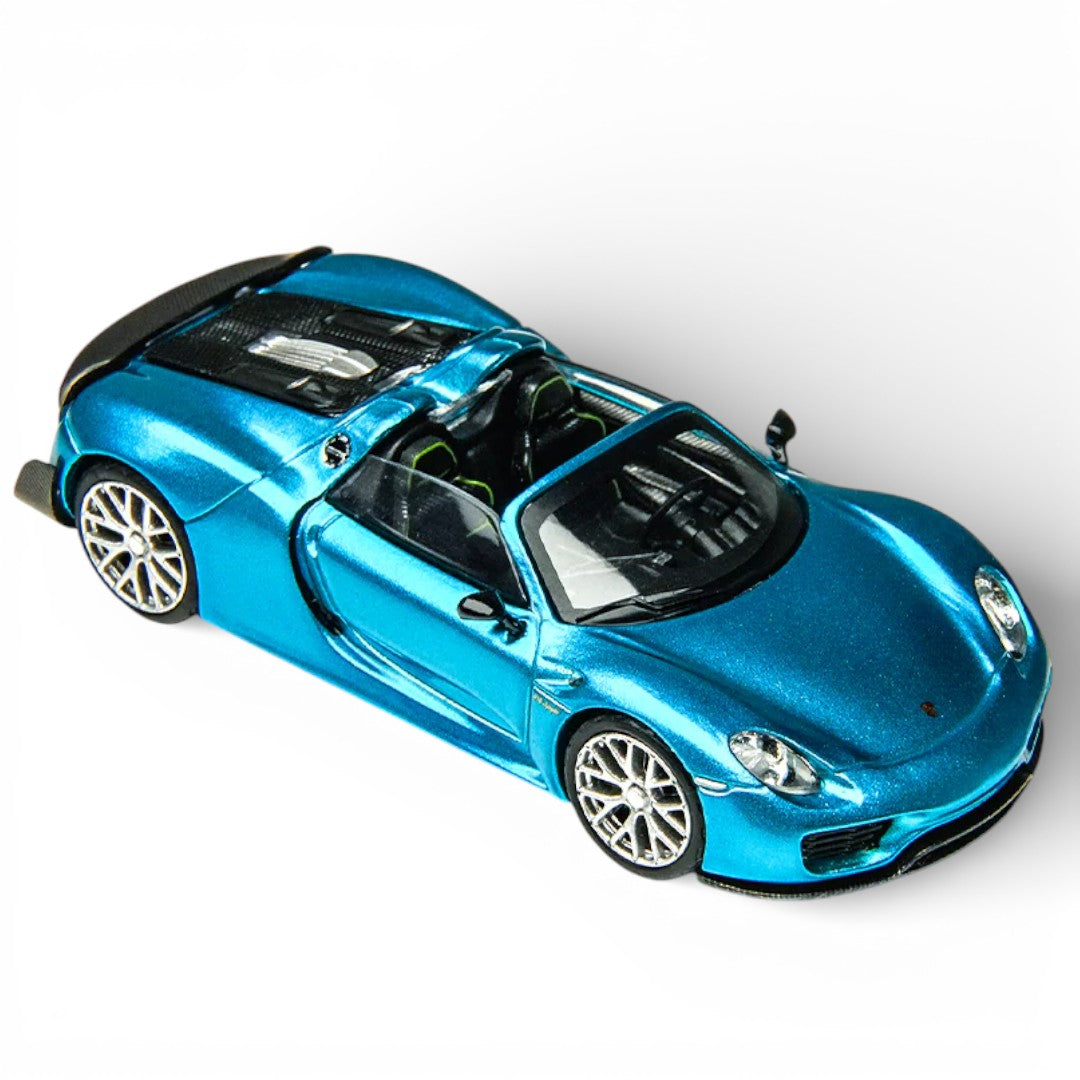Porsche 918 Spyder – TimeMicro 1:64 Scale Diecast Model Car (Blue)