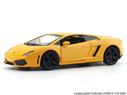 MSZ 1:32 Lamborghini Gallardo LP560-4 Yellow Die-Cast Model Car with Pull-Back Action & Openable Doors