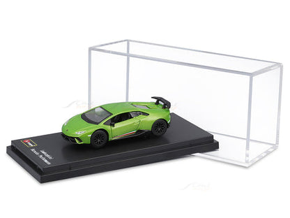 Official Bburago 1:64 Lamborghini Huracán Performante Green Licensed Diecast Scale Model Supercar with Detailed Interior, Realistic Wheels & Display Box for Collectors