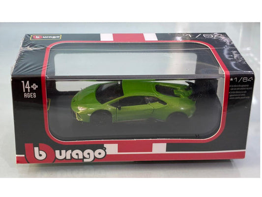 Official Bburago 1:64 Lamborghini Huracán Performante Green Licensed Diecast Scale Model Supercar with Detailed Interior, Realistic Wheels & Display Box for Collectors