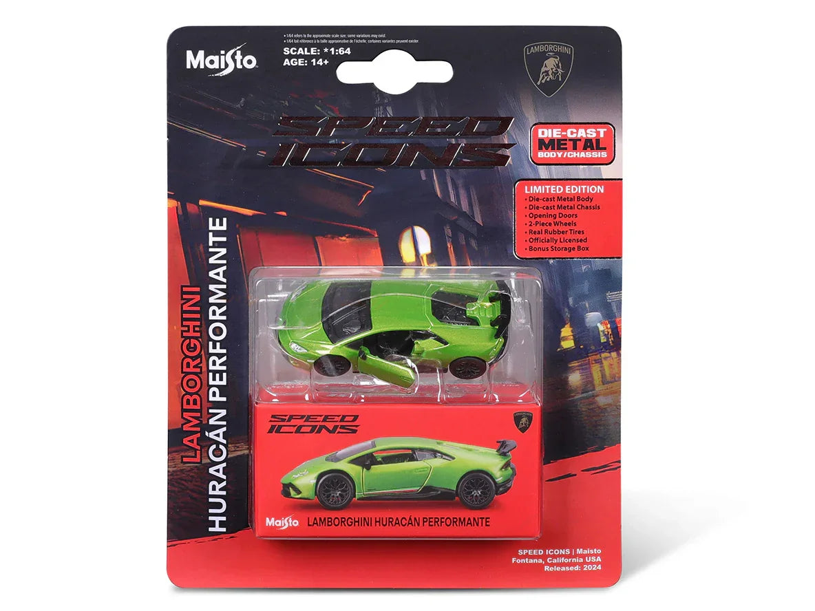 Maisto 1:64 Lamborghini Huracan Performante – Green | Licensed Diecast Supercar Model - Jaiman Toys