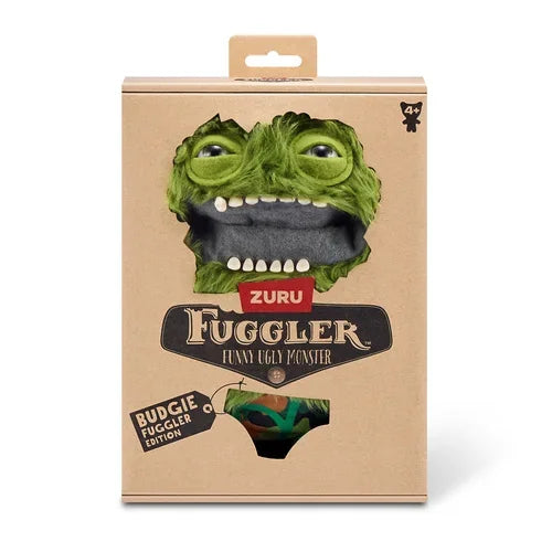 Fuggler Grumpy Green Plush Monster (Camo Pants) – Funny Ugly Monster Soft Toy by ZURU – 9 inch - Jaiman Toys