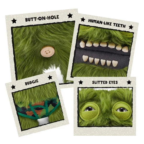 Fuggler Grumpy Green Plush Monster (Camo Pants) – Funny Ugly Monster Soft Toy by ZURU – 9 inch - Jaiman Toys