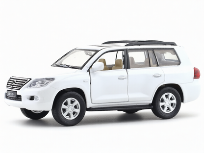 MSZ 1:38 Lexus LX570 Die-Cast Model SUV with Openable Doors & Pull-Back Action | White/Black Variants