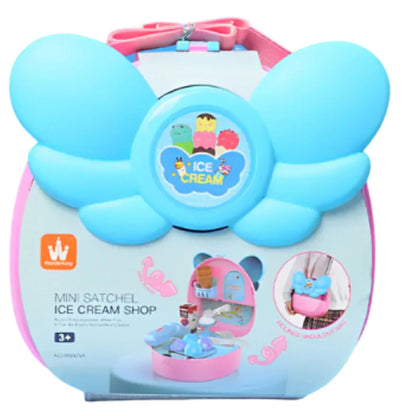 Ice Cream Shop Kitchen Set Kids Suitcase with Sound | Travel Playset & Carry Box for Girls & Boys
