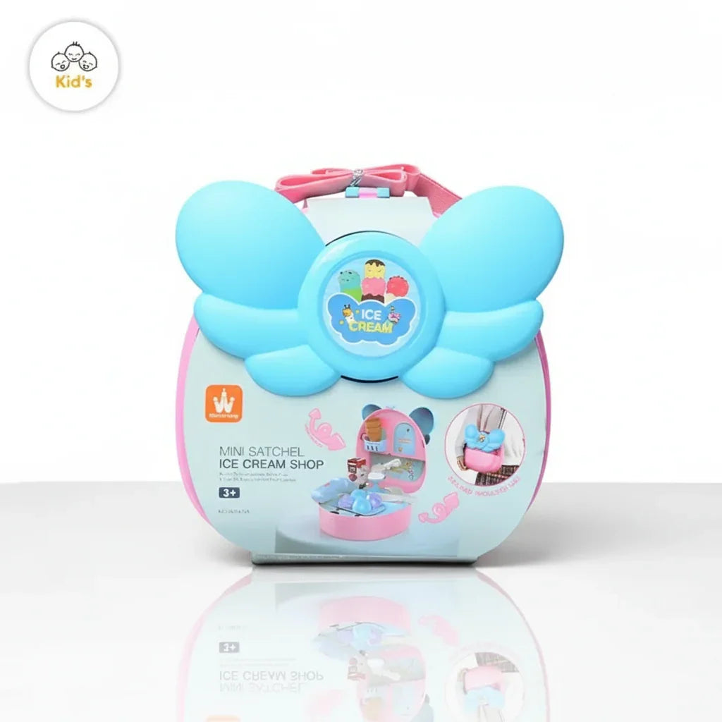 Ice Cream Shop Kitchen Set Kids Suitcase with Sound | Travel Playset & Carry Box for Girls & Boys