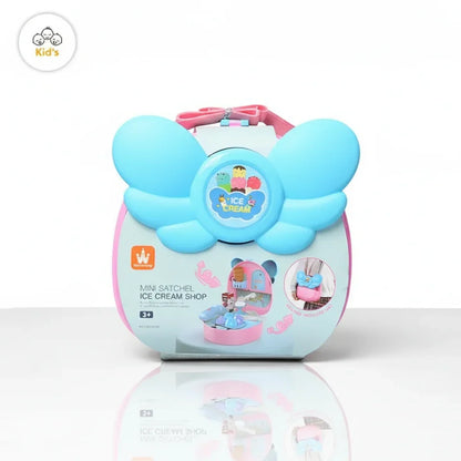 Ice Cream Shop Kitchen Set Kids Suitcase with Sound | Travel Playset & Carry Box for Girls & Boys
