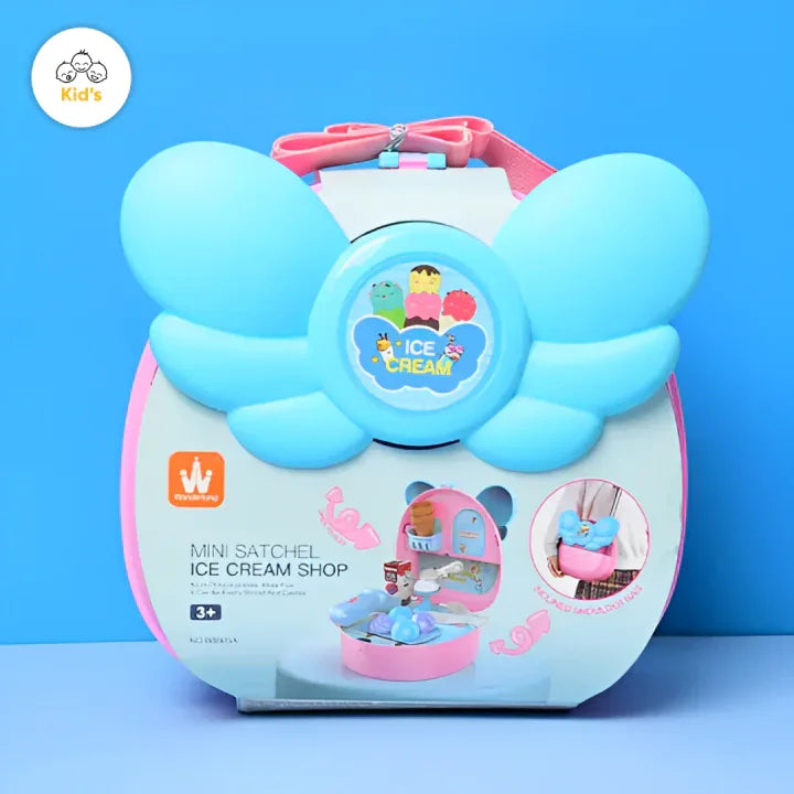 Ice Cream Shop Kitchen Set Kids Suitcase with Sound | Travel Playset & Carry Box for Girls & Boys