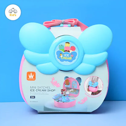 Ice Cream Shop Kitchen Set Kids Suitcase with Sound | Travel Playset & Carry Box for Girls & Boys
