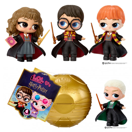 L.O.L. Surprise! Loves Harry Potter Tots Collectible Mystery Doll with 6 Surprises, Golden Snitch Ball & Display Stand-1 Pc
