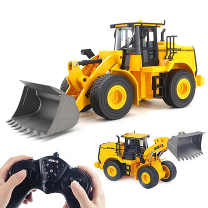 HUINA 1552 1:16 RC Wheel Loader | 11CH 2.4GHz Front Loader with Metal Bucket, LED Lights & Sound