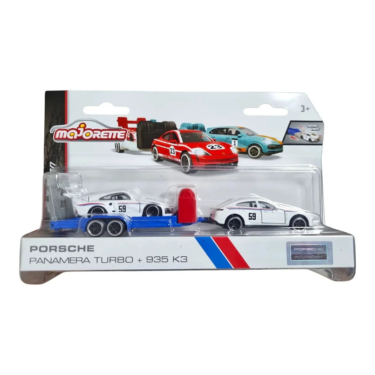 Majorette Porsche Edition Trailer – Panamera Turbo & Porsche 935 K3 Diecast Car Model