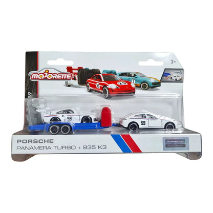 Majorette Porsche Edition Trailer – Panamera Turbo & Porsche 935 K3 Diecast Car Model