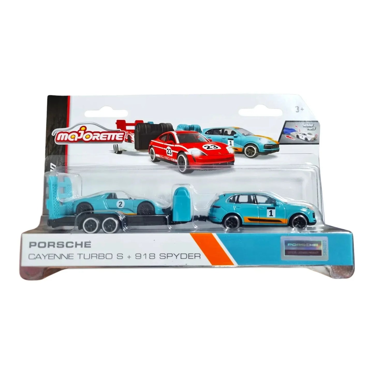 Majorette Porsche Edition Trailer – Cayenne Turbo S & 918 Spyder Diecast Car Model