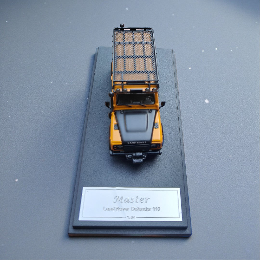 Master - Land Rover Defender 110 1:64 Scale Diecast Model Car | Off-Road SUV Collectible with Roof Rack & Kayak