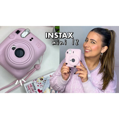 (Damage Box ) Instax Mini 12 Instant Camera With Strap, 2× AA Batteries & User Manual – Lilac Purple