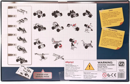 Zephyr Mechanix Steel Apex 155-Piece Metal Construction Kit – 14 Models, STEAM Building Toy, Ages 7+