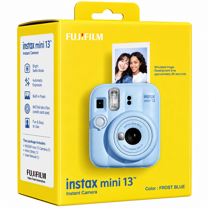 Fujifilm Instax Mini 13 Instant Camera – Auto Exposure | Selfie Timer | Compact Instant Film Camera- Frost Blue