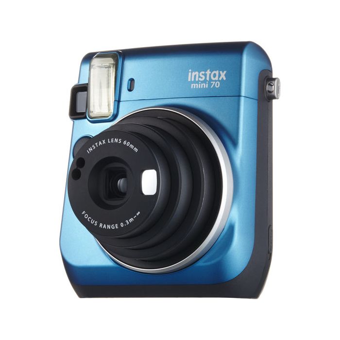 Fujifilm Instax Mini 70 Instant Camera (Blue) | Selfie Mode with Mirror | Auto Exposure | Hi-Key Mode | Built-in Flash | Credit Card Size Instant Prints