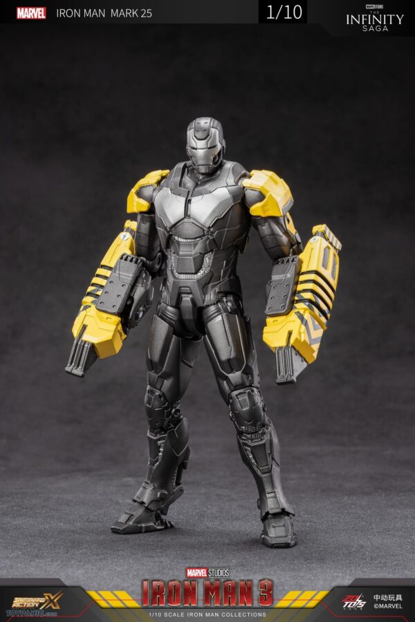 ZD Toys 1:10 Scale Iron Man Mark XXV 25 (Striker) Action Figure | Marvel Studios Iron Man 3 | 7 Inch Heavy Construction Armor Collectible