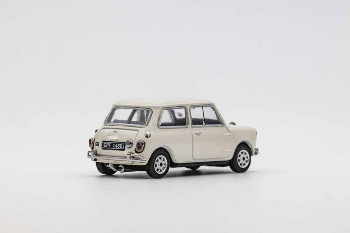 GCD Austin Mini Cooper S 1:64 Diecast Model Car | Classic Mini Collectible with Display Case | Blue, Red & White Variants