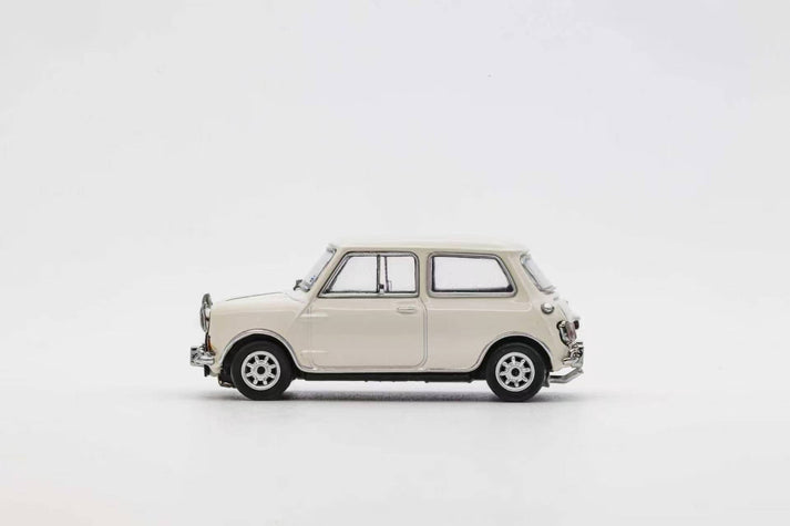 GCD Austin Mini Cooper S 1:64 Diecast Model Car | Classic Mini Collectible with Display Case | Blue, Red & White Variants