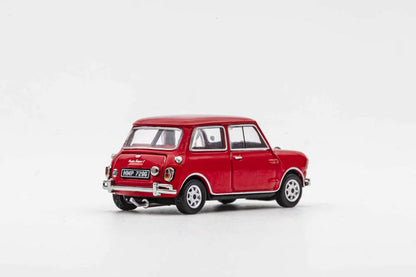 GCD Austin Mini Cooper S 1:64 Diecast Model Car | Classic Mini Collectible with Display Case | Blue, Red & White Variants