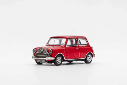 GCD Austin Mini Cooper S 1:64 Diecast Model Car | Classic Mini Collectible with Display Case | Blue, Red & White Variants