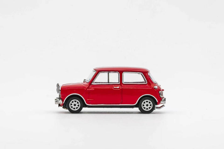 GCD Austin Mini Cooper S 1:64 Diecast Model Car | Classic Mini Collectible with Display Case | Blue, Red & White Variants