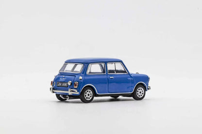 GCD Austin Mini Cooper S 1:64 Diecast Model Car | Classic Mini Collectible with Display Case | Blue, Red & White Variants