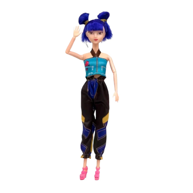 K-Pop Demon Hunters 11 Inch Zoey Fashion Doll with Blue Pet Toy | 3+ Years