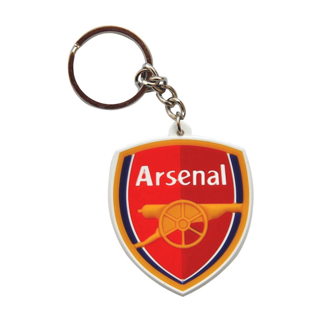Football Club Logo Keychains Set of 3 – Chelsea, Real Madrid & Arsenal Rubber Keyrings for Fans
