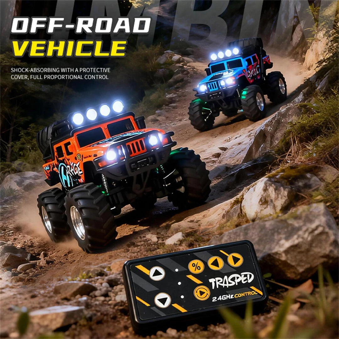 TRASPED HG4-525 Mini RC Off-Road Rock Crawler Truck – Metal Body, 2.4GHz Remote & App Control, LED Lights