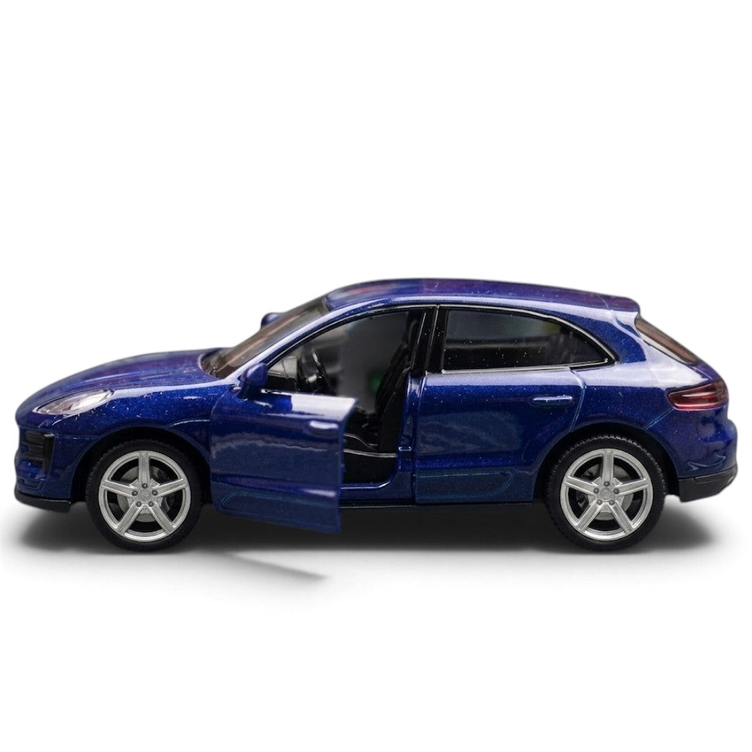 RMZ City Porsche Macan S 1:32 Scale Die-Cast Model Car – Metallic Blue & Green Luxury SUV Collectible with Opening Doors, Pull-Back Action – 2 Colour Variants