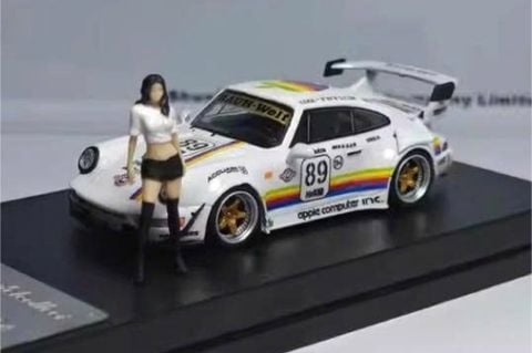 My Model Collect 1:64 Porsche RWB 964 White Apple Edition with Figure  Diecast Model Car