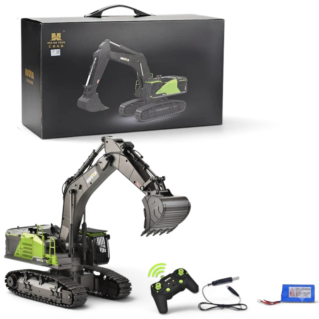 HUINA 1593 RC Excavator 1:14 Metal Alloy Engineering Crawler Tractor 2.4G Electric Remote Control Car Rc Vehicle Toy