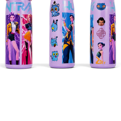 K-Pop Demon Hunters 620ml Vacuum Insulated Stainless Steel Water Bottle with Straw – Purple