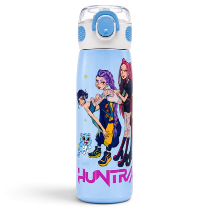 K-Pop Demon Hunters 620ml Vacuum Insulated Stainless Steel Water Bottle with Straw – Blue