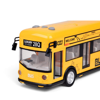 City Bus Toy for Kids with Light & Sound | Large Yellow Public Transport Bus with Detailed Interior, Moving Wheels & Realistic City Design | Pretend Play Vehicle Toy for Kids 3+ Years