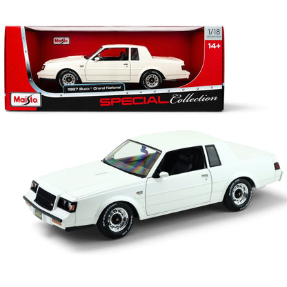 Maisto 1:18 Scale 1987 Buick Grand National White Special Collection Diecast Model Car
