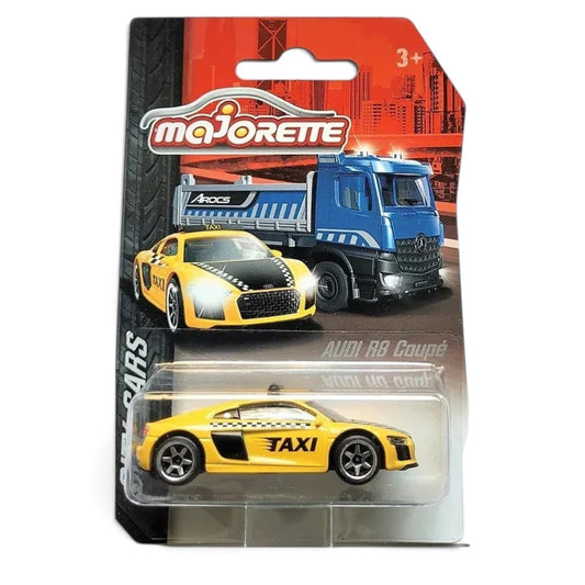 Majorette 1:64 Scale Audi R8 Coupé Taxi – Premium Die-Cast Metal Free-Wheel City Car Toy & Collectible Model, Ages 3+ – Yellow