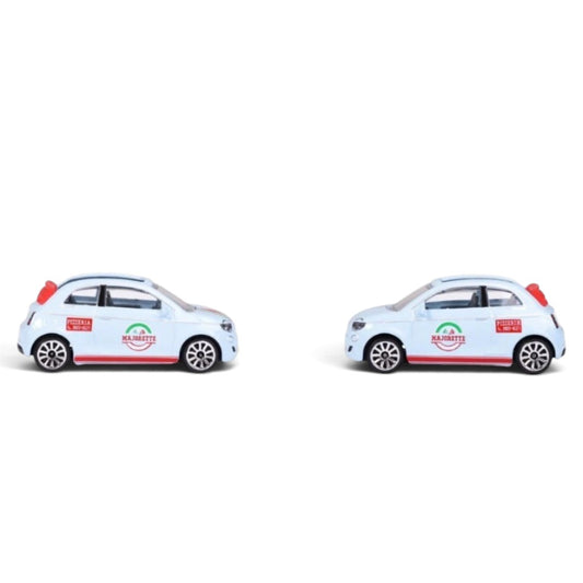 Majorette 1:64 Scale Fiat 500 Icon Pizzeria Edition – Premium Die-Cast Metal Free-Wheel City Car Toy & Collectible Model, Ages 3+ – Light Blue