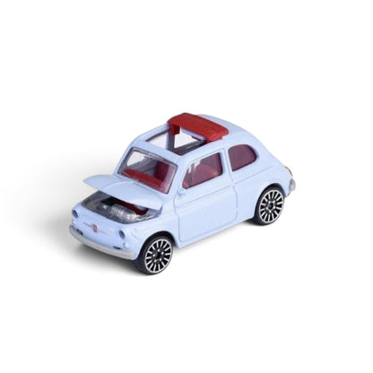 Majorette 1:64 Scale Fiat 500 D Vintage Die-Cast Metal Collectible Toy Car with Opening Bonnet for Kids Ages 3+ – Light Blue
