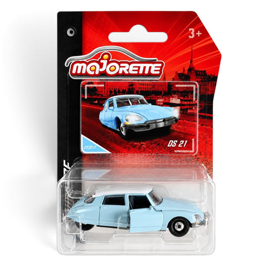 Majorette 1:64 Scale Citroën DS 21 Vintage Die-Cast Metal Collectible Toy Car with Opening Front Doors for Kids Ages 3+ – Light Blue
