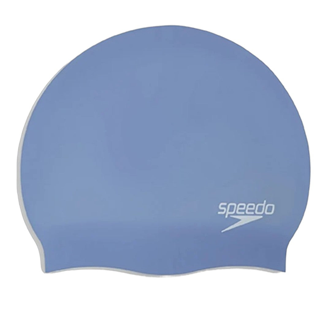 Speedo Women’s Long Hair Silicone Swim Cap, Lightweight Latex-Free Snag-Free Swimming Cap – Blue & Purple
