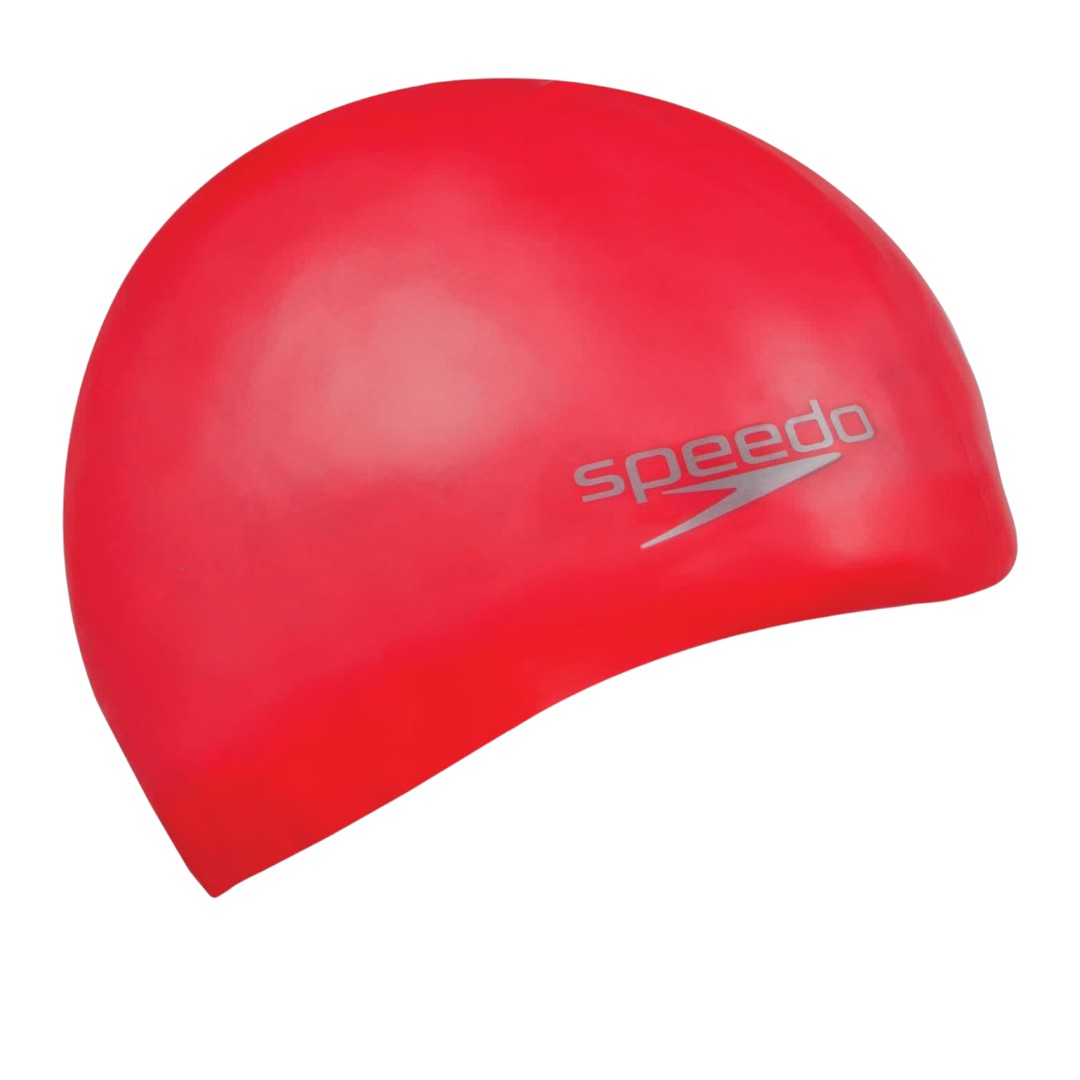 Speedo Unisex Adult Plain Moulded Silicone Swim Cap, Ergonomic Snag-Free Chlorine-Resistant Swimming Cap for Men and Women