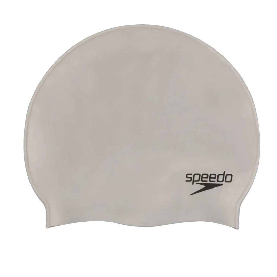 Speedo Unisex Flat Silicone Swim Cap, Lightweight Latex-Free Snag-Free Swimming Cap for Men and Women – Silver