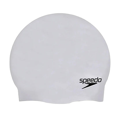 Speedo Unisex Moulded Silicone Swim Cap for Men and Women – Grey
