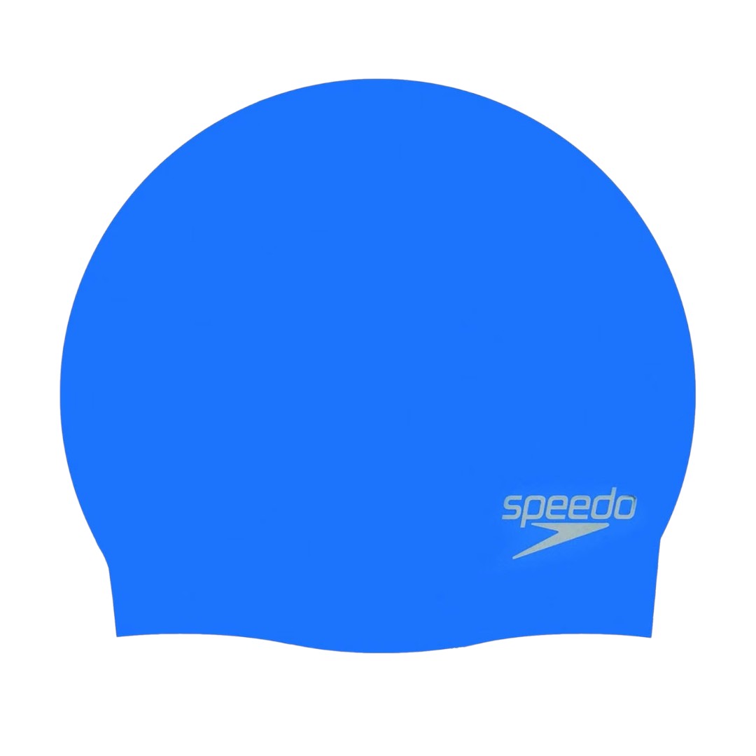 Speedo Unisex Moulded Silicone Swim Cap for Men and Women – Neon Blue